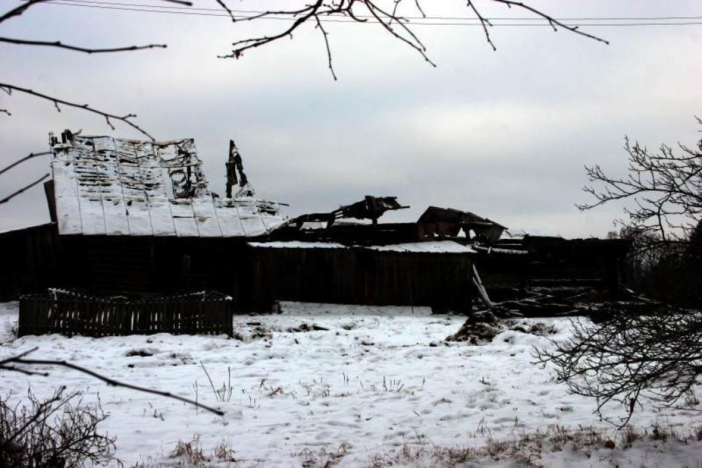 Vecā kūts - mājvieta 47 cūkām - vienā brīdī uzliesmojusi kā skaliņš. 
Autors: Foto: Gatis Bogdanovs         