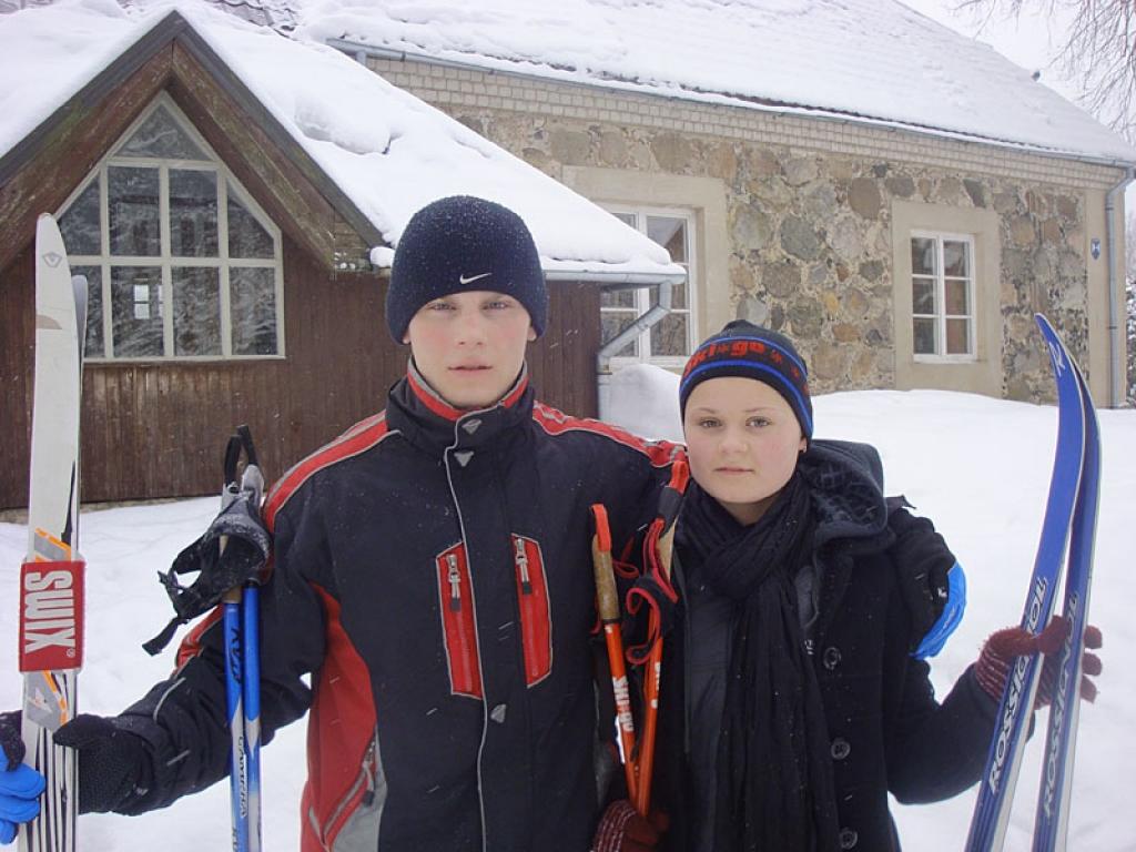 Slēpošanas sacensību uzvarētāji Inese un Aivars Brezinski.
Autors: No personiskā albuma