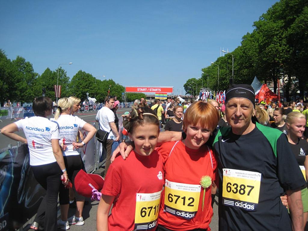 Kallasu ģimene Rīgas maratonā.
Autors: No personiskā albuma.