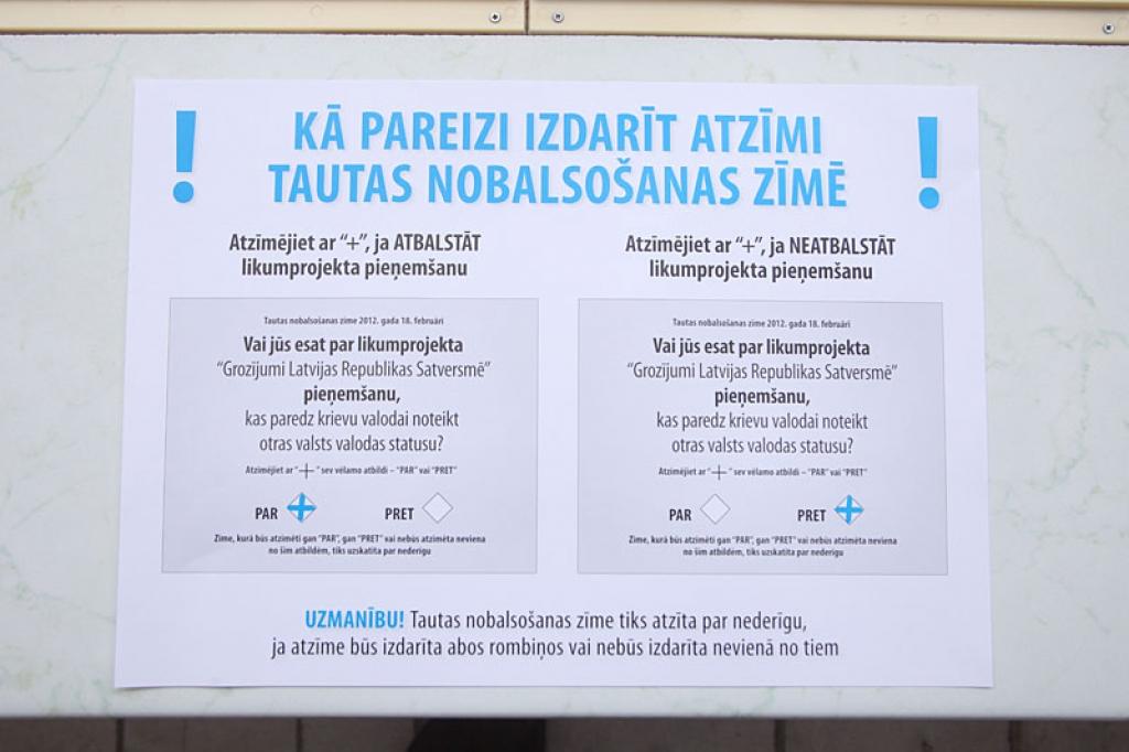 Pagājušajā  nedēļā darbu sāka vēlēšanu iecirkņi. Tautas nobalsošana par Satversmes grozi`jumiem, kas paredz valsts valodas statusa piešķiršanu krievu valodai, notiks šosestdien, 18.februārī.