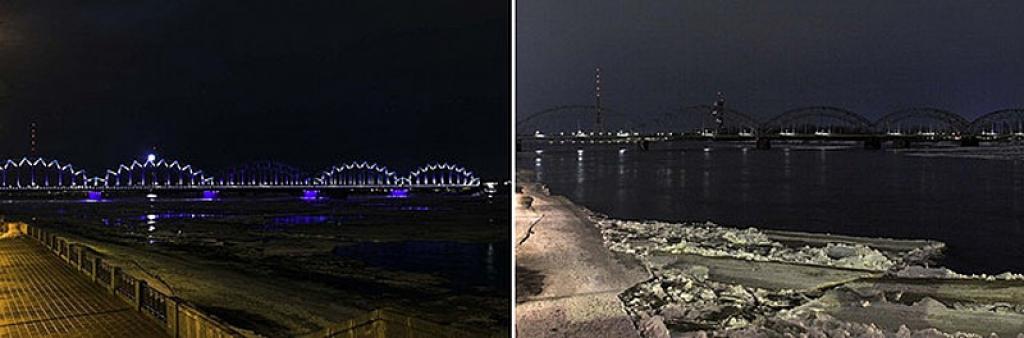 Dzelzceļa tilts Zemes stundā.
Autors: Mārīte Melnika