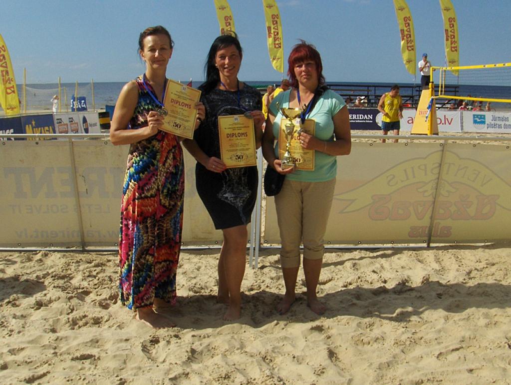 Gulbenes novada volejbolistes Solvita Vīcupa, Inese Ubaga un Aija Vasiļjeva Latvijas sporta veterānu savienības 50.sporta spēlēs pludmales volejbolā izcīnīja 2.vietu.
Autors: No personiskā arhīva 