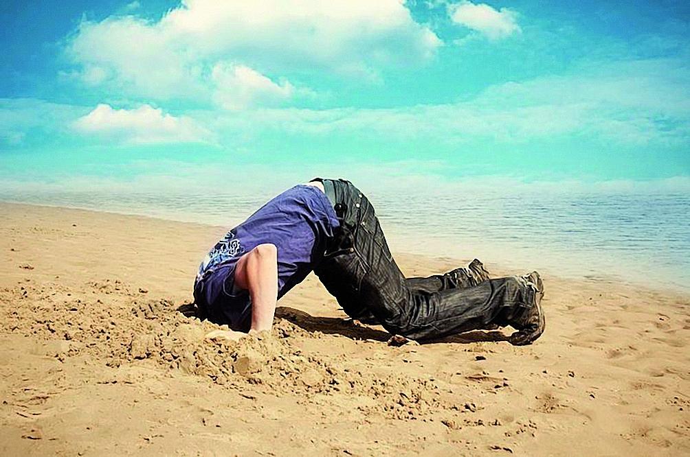 «Strausa politika» – galvu smiltīs – krīzē nederēs, jo šajā emocionāli smagajā situācijā svarīgi saprast, kas un kāpēc ir noticis, un kustēties no tās laukā. 
Autors: cdn.doandroidsdance.com