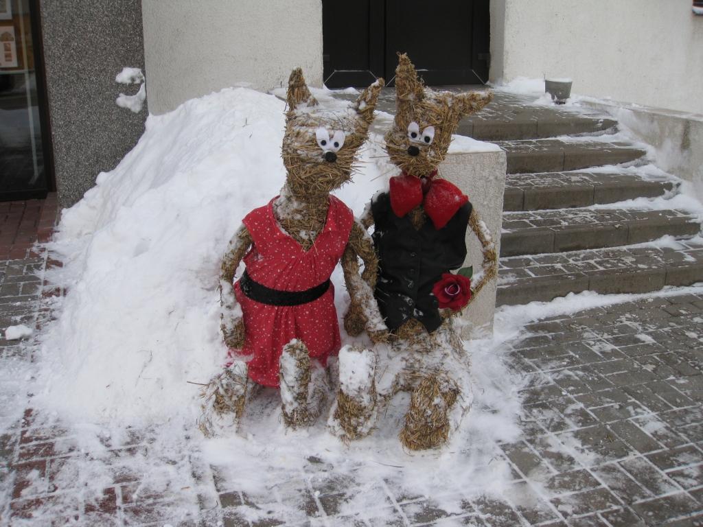 Līdz 14.februārim – Valentīndienai – nav tālu. Tai gatavojas ne tikai meitenes un puiši, bet arī šis peļu pāris pie ziedu salona „Orhideja”, jo mīlēt taču ir tik skaisti! 
Autors: Malda Ilgaža