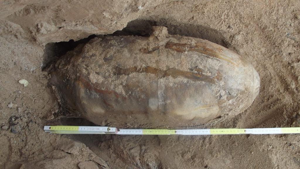 Atrastā aviācijas bumba. 
Autors: no Zemessardzes 54.Inženiertehniskā bataljona  Nesprāgušās munīcijas neitralizēšanas rotas 3.vada ar