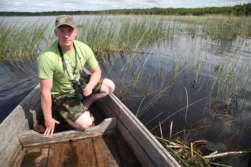 Elvijs Kantāns Kaļņa, Lazdaga un Mezīša ezerā putnu uzskaites veic jau vairākus gadus. 	
Autors: Gatis Bogdanovs