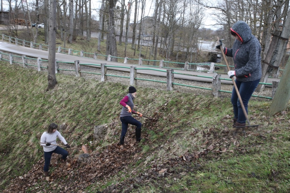 Pie Gulbenes evaņģēliski luteriskās baznīcas Lielās talkas dienā tika grābtas pērnās lapas, lai dievnama apkārtne būtu pievilcīga ne tikai baznīcēniem, bet visiem Gulbenes iedzīvotājiem un ciemiņiem. 	
Autors: Gatis Bogdanovs