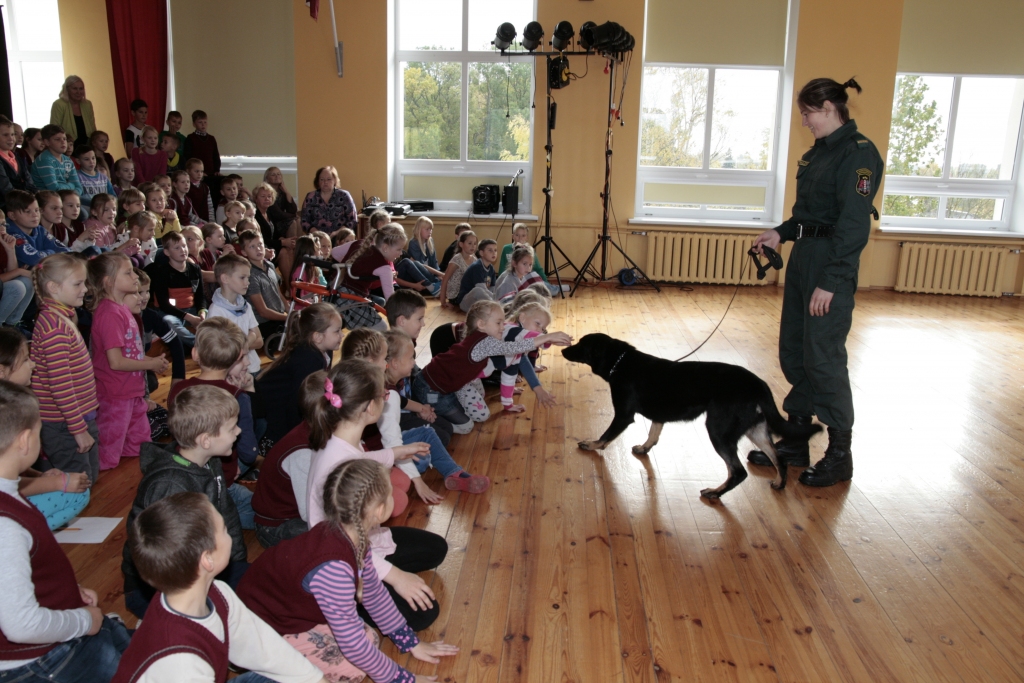 Valsts robežzsardzes kinologi no Viļakas, viesojoties Gulbenes 1.bērnudārzā, sajūsmināja bērnus, demonstrējot izcili gudrus, paklausīgus un reizē arī draudzīgus dienesta dzīvniekus. 	
Autors: no personiskā arhīva