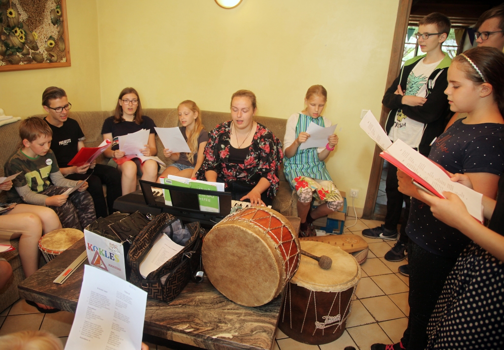 Šonedēļ Stāmerienas ezera krastā dzird bērnu čalas un smieklus, jo tur norisinās vasaras nometne Latvijas un diasporas bērniem. Nometnes organizatore Sandra Dikmane “Dzirkstelei” saka, ka nometnes mērķis ir saglabāt un stiprināt ārvalstīs dzīvojošo latviešu bērnu piederību Latvijas kultūrai un tradīcijām, veicināt latviešu valodas apguvi, rosināt iepazīt un novērtēt Latvijas dabas ainavu skaistumu un krāsu harmoniju. Nometnē notiek teātra nodarbības, tiek lasītas  latviešu pasakas un dziedātas latviešu dziesmas. Nometnē darbojas 11 latviešu diasporas bērni no Gruzijas, Beļģijas, Norvēģijas un Zviedrijas, kā arī 9 bērni no Latvijas. Kopā 20 dalībnieki.  
Autors: Gatis Bogdanovs