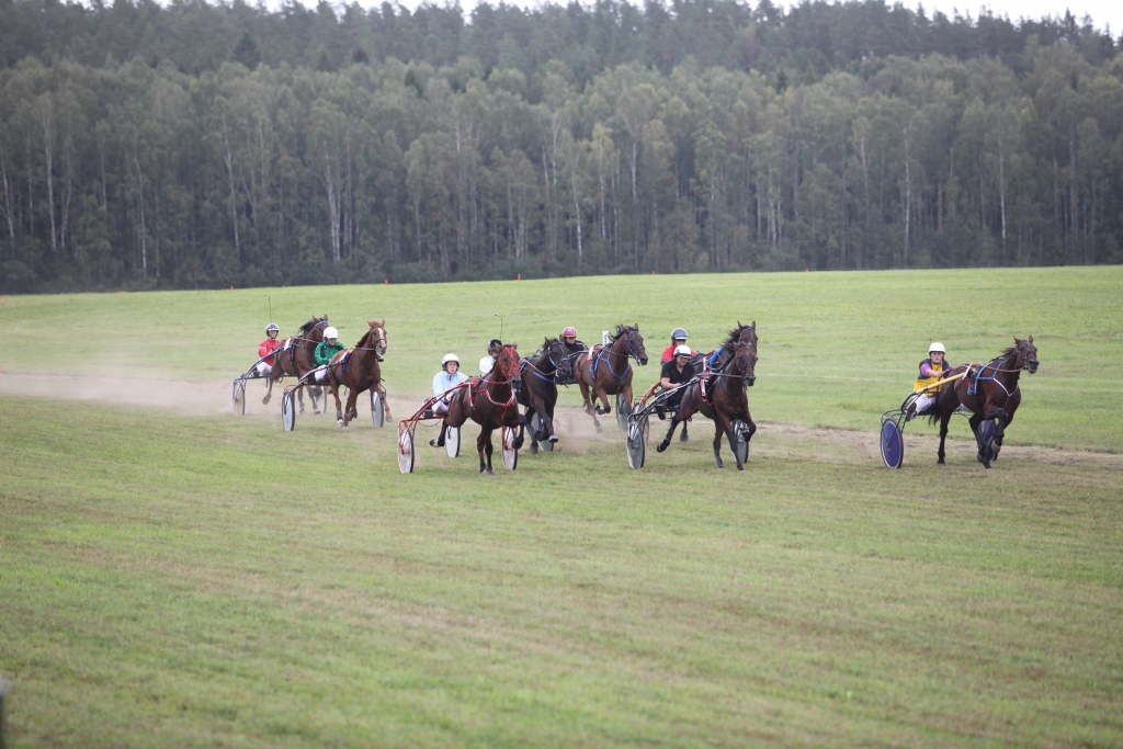 Rikšotāju zirgu sacensību “Beķeru kauss 2018” finālā sīvā konkurencē cīnījās 8 braucēji, kas trasē reizēm bija gan blakus, gan arī apdzina. Pirms paša finiša uzvaru lietuvietei Sandrai Dirsienei izrāva Sandra Soikāne, kas iepriekš bija tai cieši sekojusi. Interesanti, ka sestdien bija vārdadiena Sandrām, acīmredzot tā viņu veiksmes diena.             
Autors: Gatis Bogdanovs