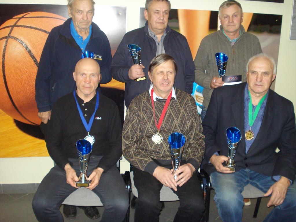 1.rindā no kreisās: D.Kaļiņins, M.Cīrulnieks, J.Vilcāns; 2.rindā no kreisās: I.Briedis, G.Podziņš, J.Gruševs. 
Autors: no privātā arhīva