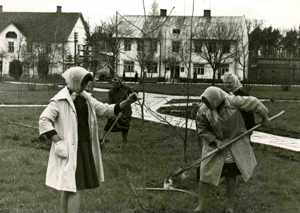 Gulbenes centrālā skvēra labiekārtošanas talka 1963.gadā. 	
Autors: NO GNVMM KRĀJUMA