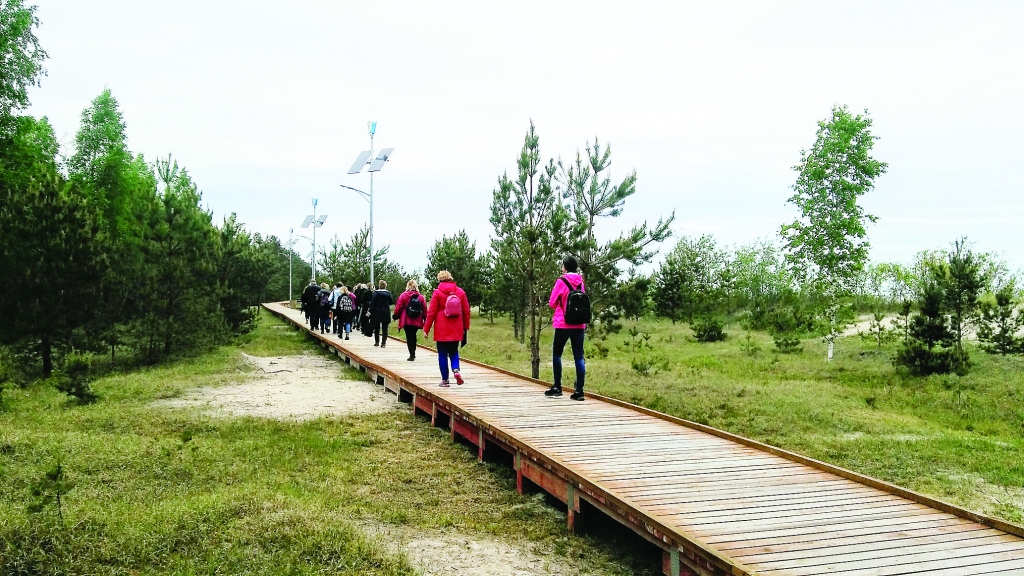 Gar Rojas pludmali ved apgaismota koka laipa. Laternas darbojas no saules un vēja enerģijas. Informatīvais stends veidots arī Braila rakstā, ir pieejama pludmales taktilā karte.
Autors: Pārsla Konrāde