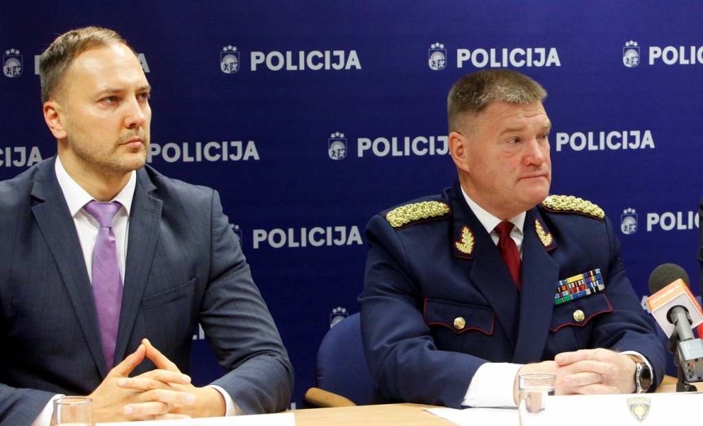Iekšlietu ministrs Sandis Ģirģens (KPV LV) un Valsts policijas (VP) priekšnieks Ints Ķuzis.
Autors: Publicitātes foto