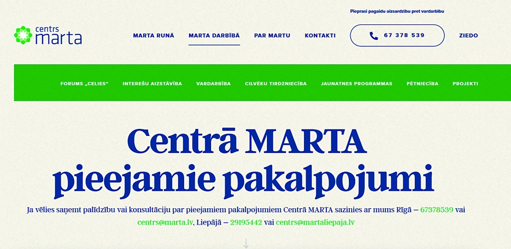 ekrānšāviņš no “Marta.lv”