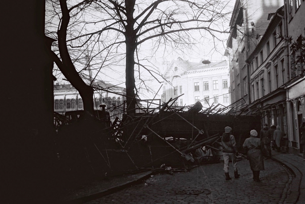 1991.gada 13.janvāra barikādes Doma laukumā Rīgā. 
Autors: Vilnis Celmiņš