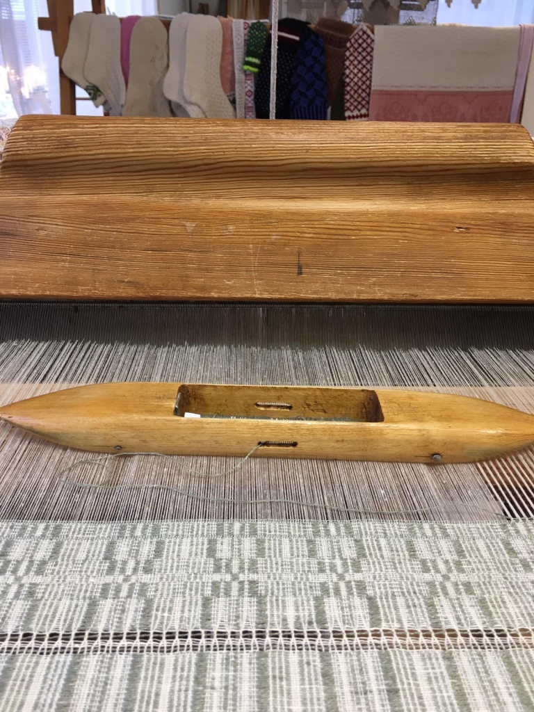 Birutas Akmentiņas linu dvielis tapšanas procesā.  
Autors: Ilze Vanaga