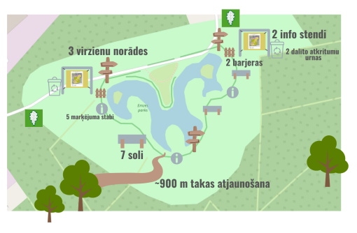 Plānotie teritorijas uzlabošanas darbi ap Emzes dīķi.
Autors: 