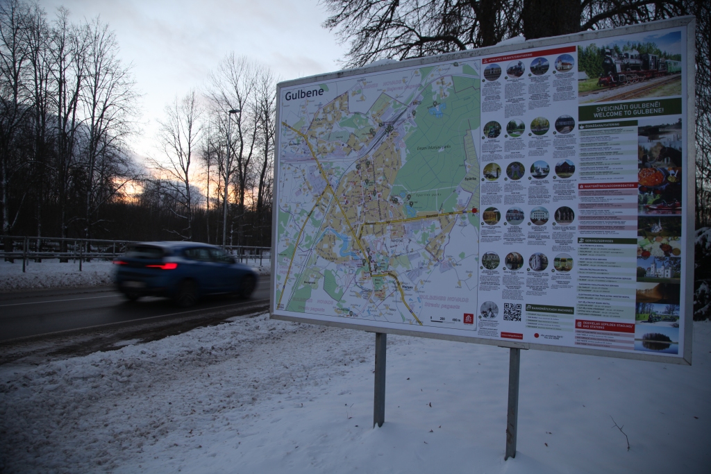 Informācijas stends uzstādīts arī iebraucot Gulbenē no Balvu puses.
Autors: Gatis Bogdanovs