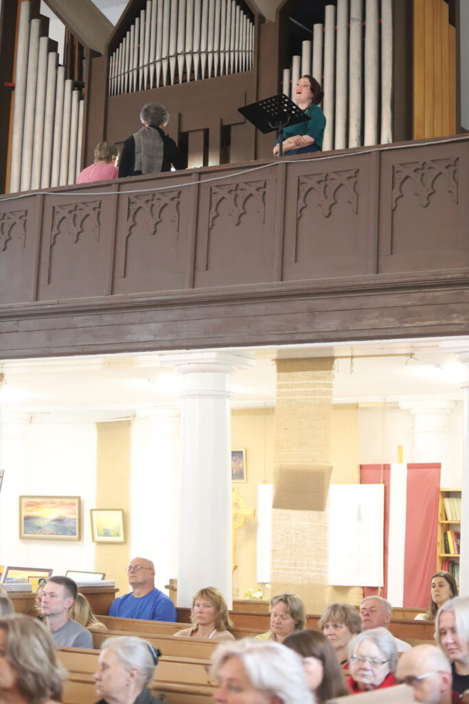 LNO soliste Inga Šļubovska-Kancēviča un ērģelniece Edīte Alpe.
Autors: Foto: Gatis Bogdanovs